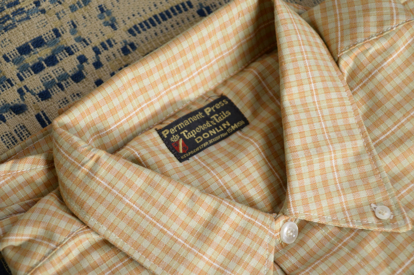 1950s Deadstock plaid dress shirt, Size Medium